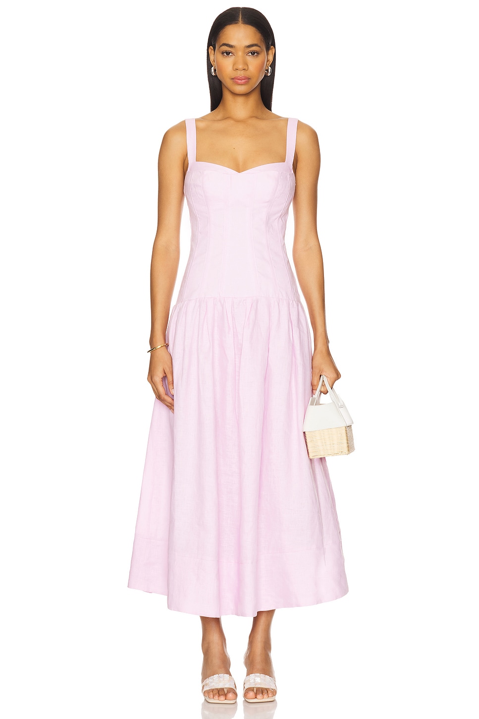 X Revolve Makenna Corset Midi Dress