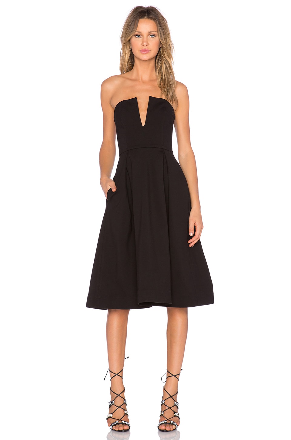 NICHOLAS Ponti Strapless Ball Dress in Black