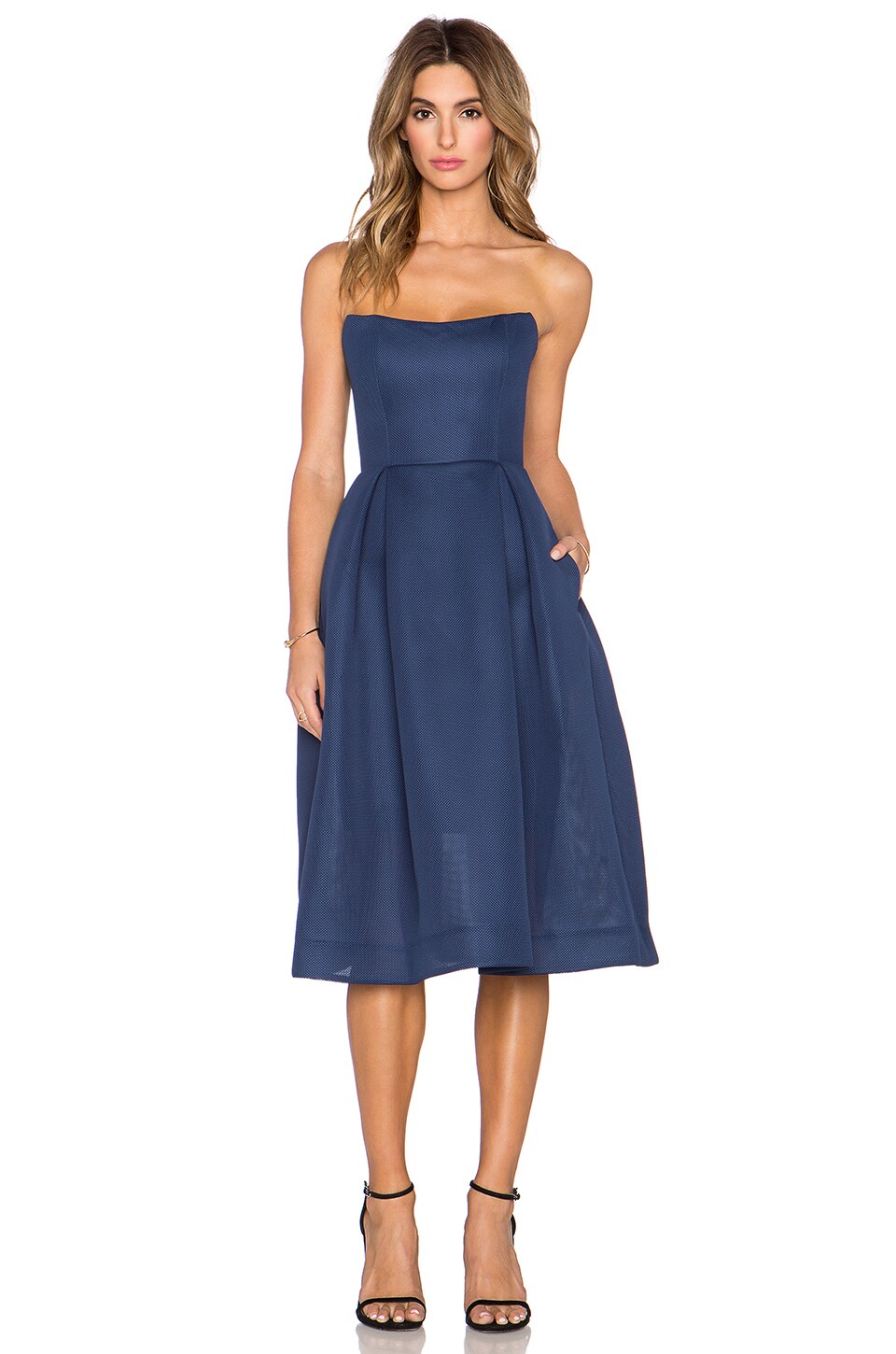 NICHOLAS Mesh Ball Dress in Navy | REVOLVE