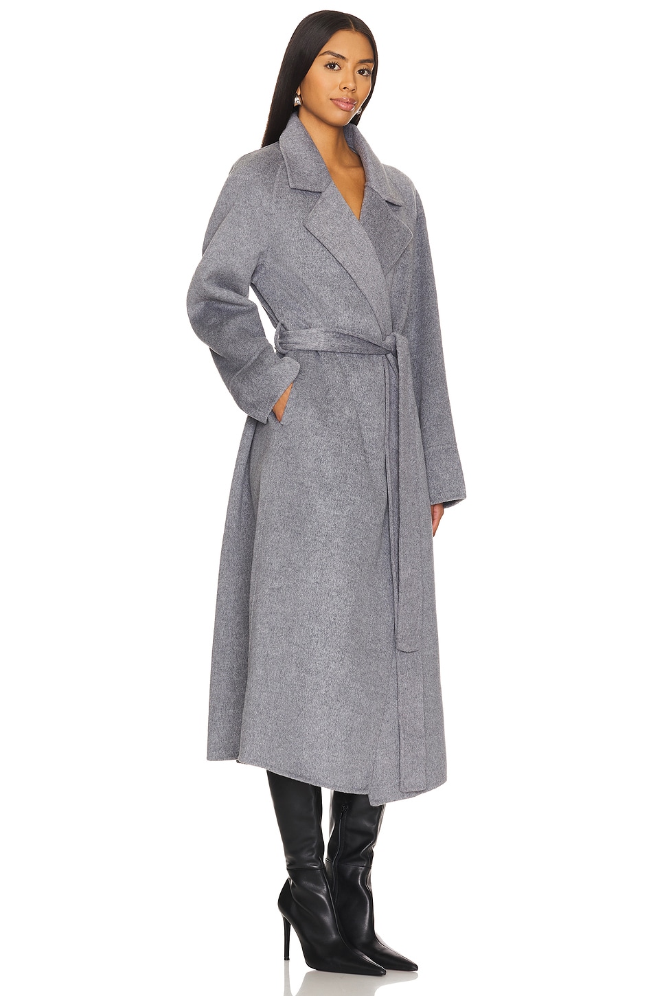 NICHOLAS - Candice Scarf Double Wool Coat | Plush