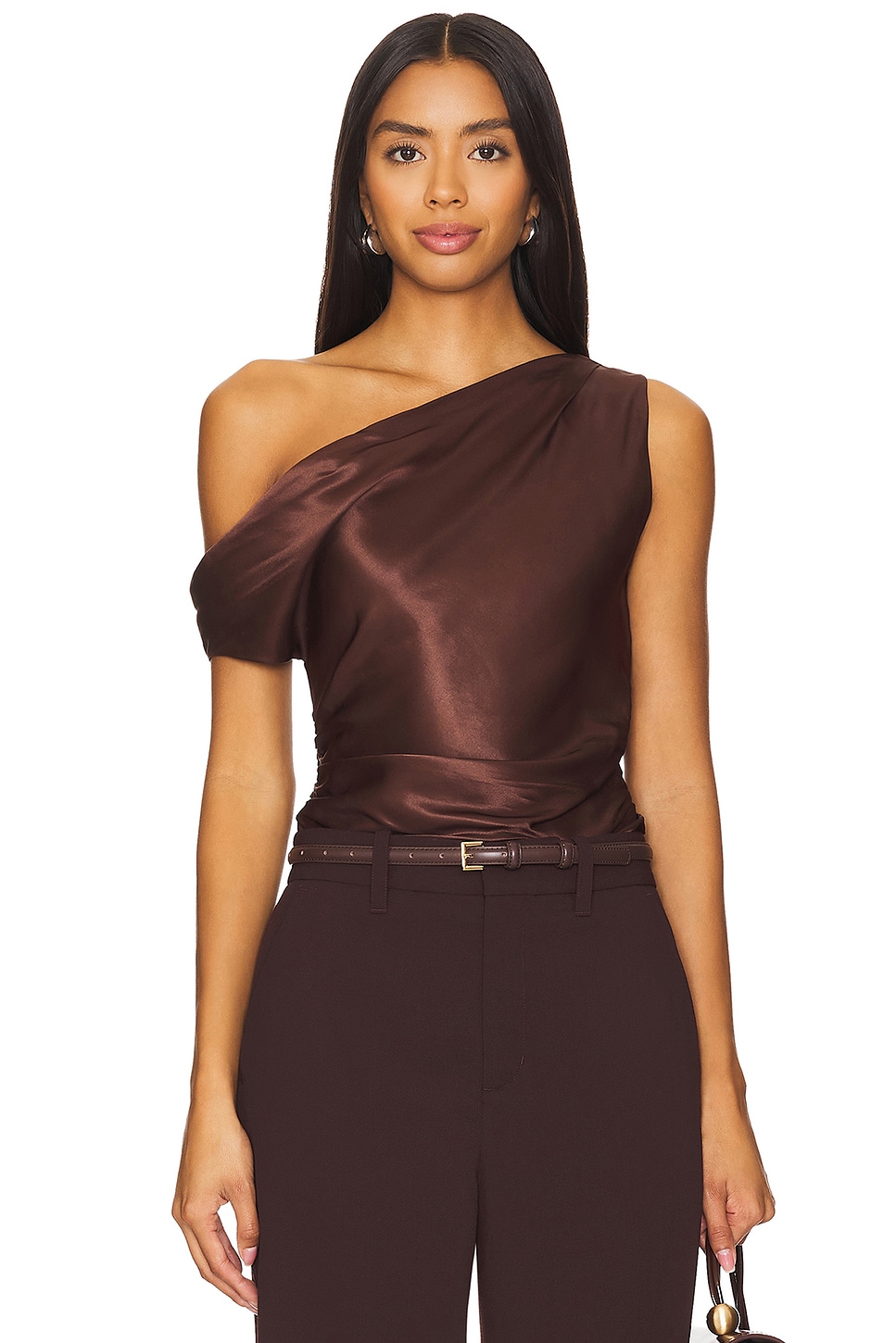 NICHOLAS Asher Asymmetrical Top in Espresso | REVOLVE