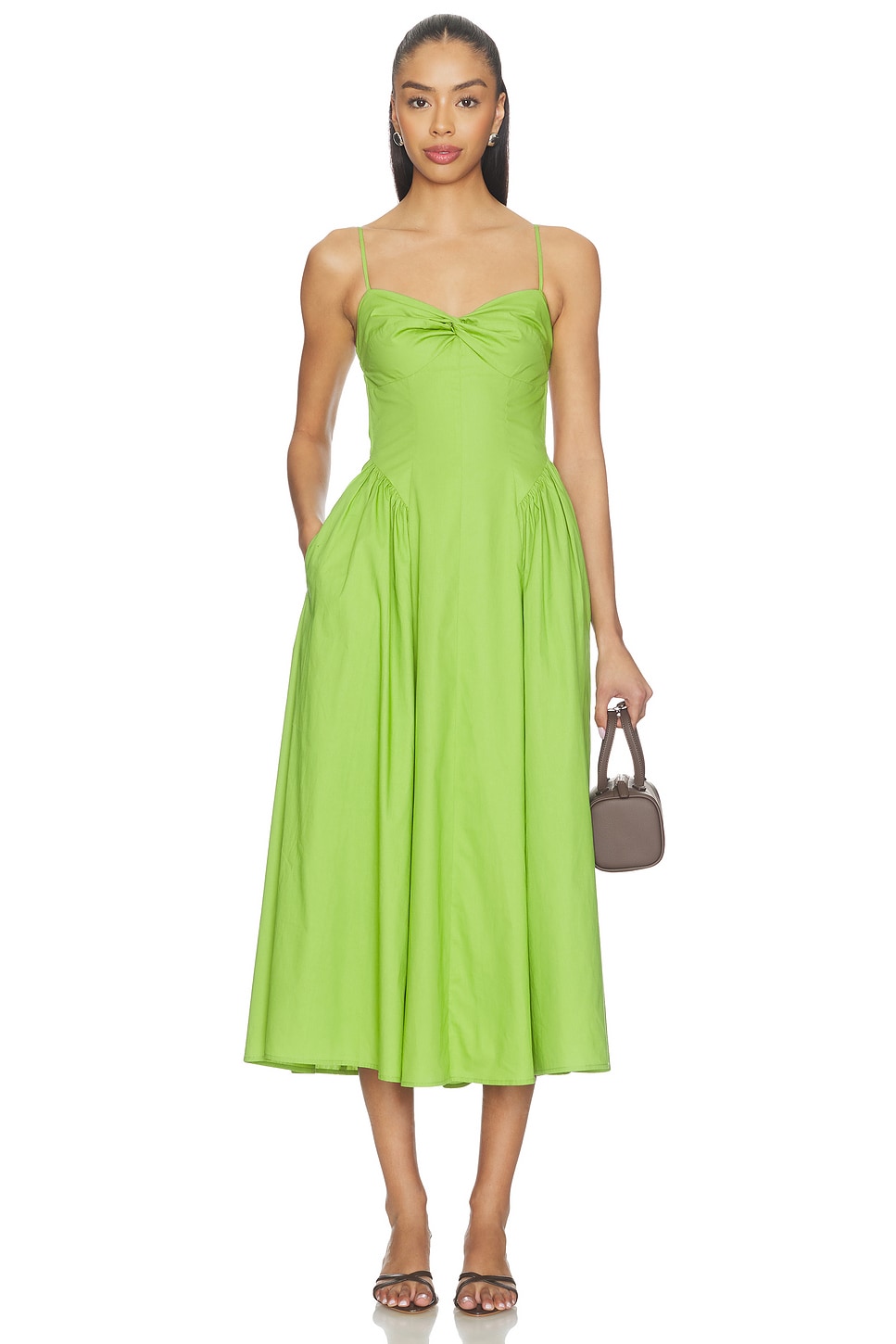 NIA Destene Dress in Matcha | REVOLVE