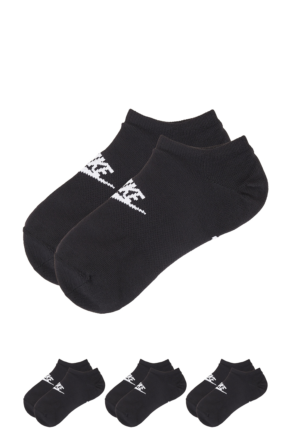 3 Pack No-Show Socks in Black, White - Thumbnail 2