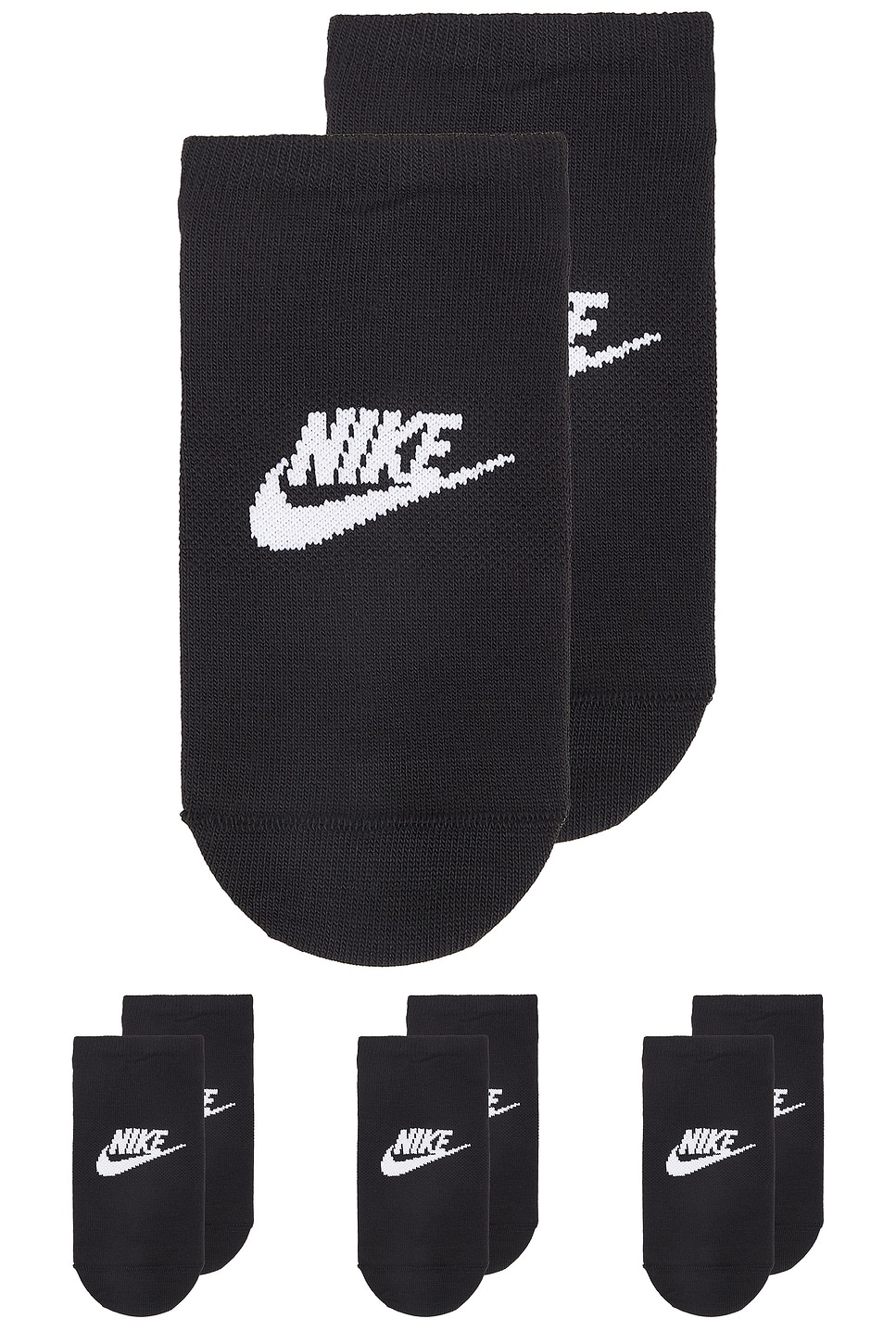 3 Pack No-Show Socks in Black, White - Thumbnail 3