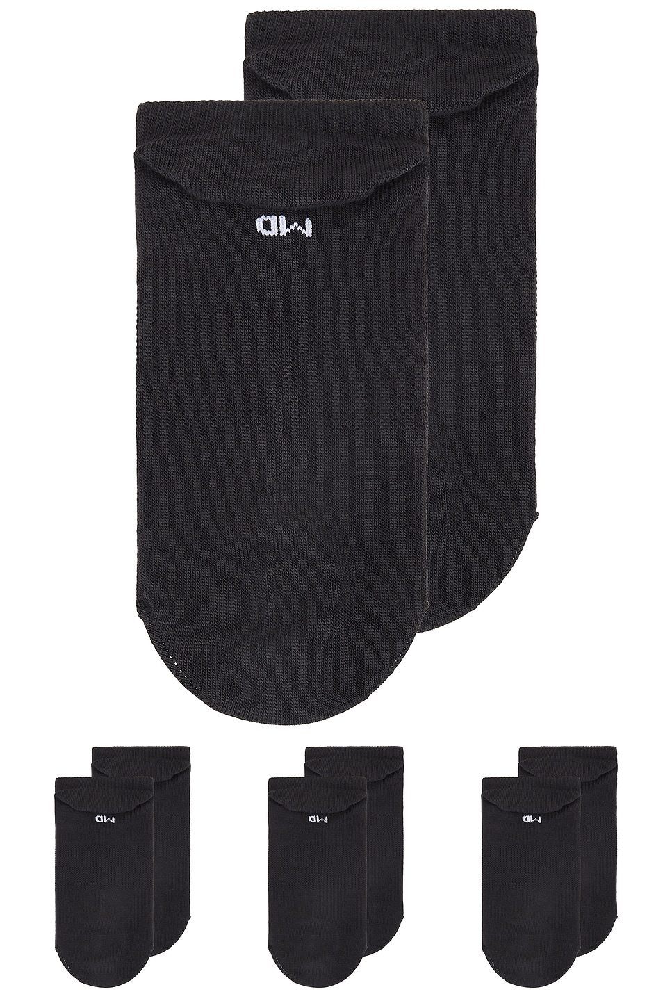 3 Pack No-Show Socks in Black, White - Thumbnail 4