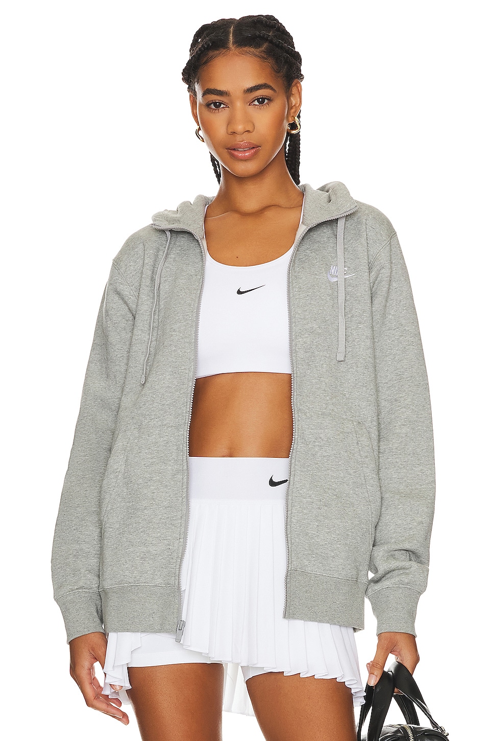 Nike Women's Sportswear Gym Vintage Full-Zip Hoodie Grey 1X