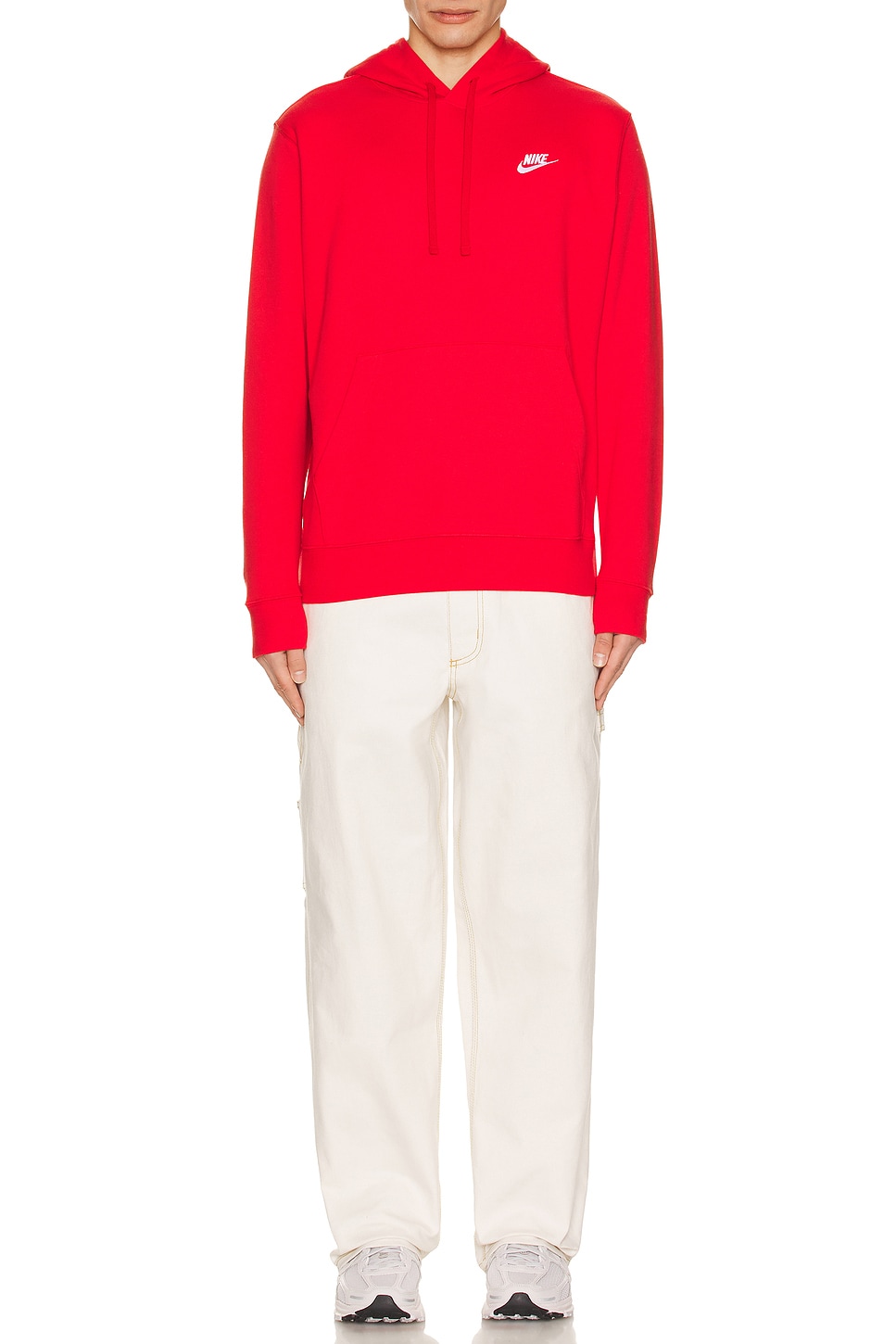 パーカー・フーディ Nike Club French Terry Pullover Hoodie White University Red Nike Sportswear Pullover French Terry Hoodie 'White