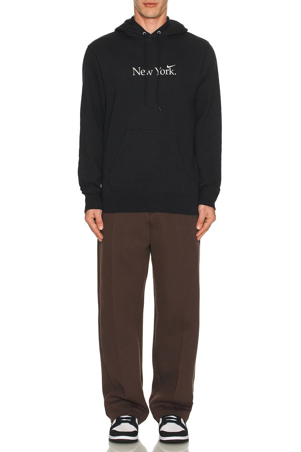 Nike Club New York Pullover Hoodie in Black & White | REVOLVE