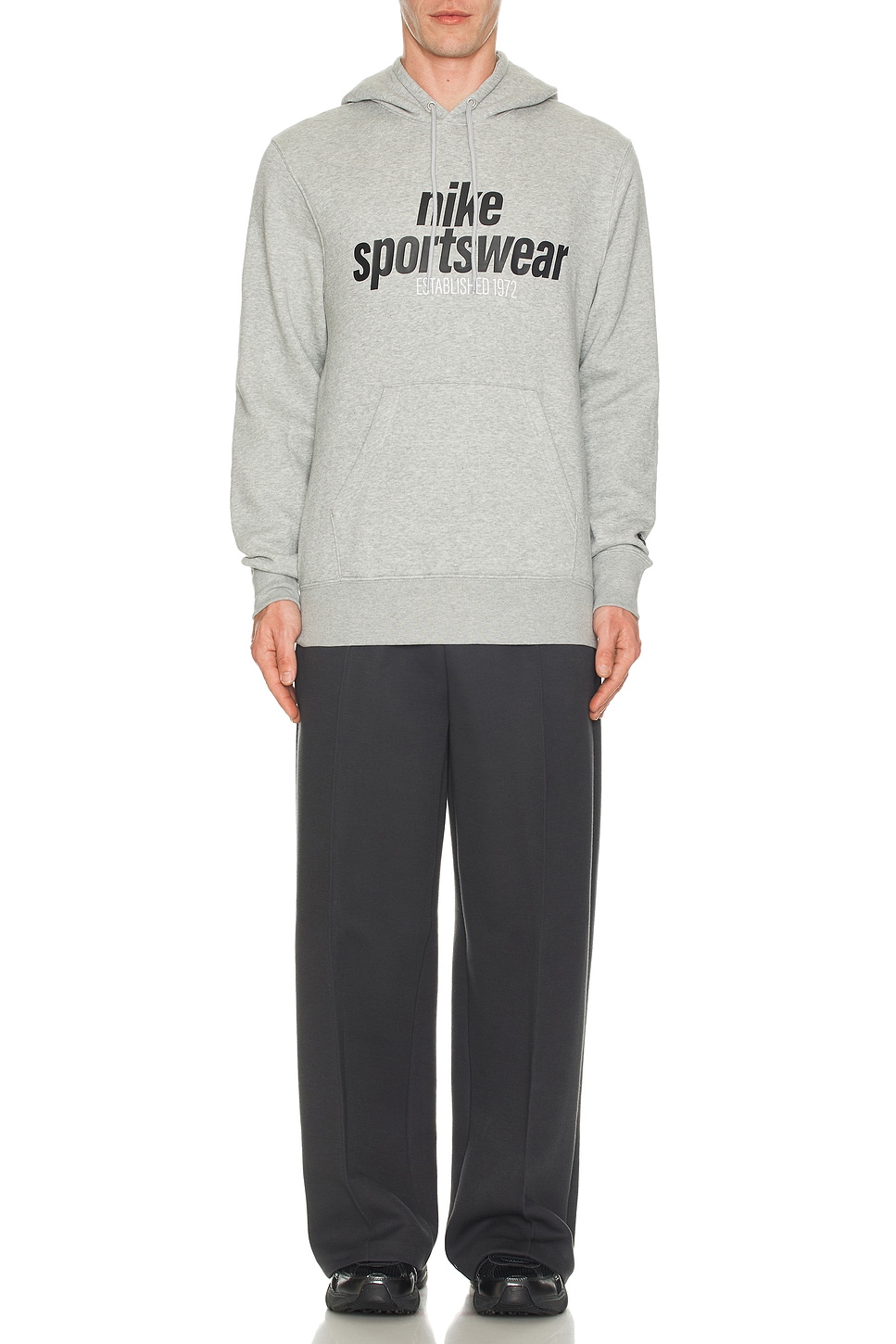 Nike Club Pullover Hoodie in Dark Grey Heather, Light Smoke