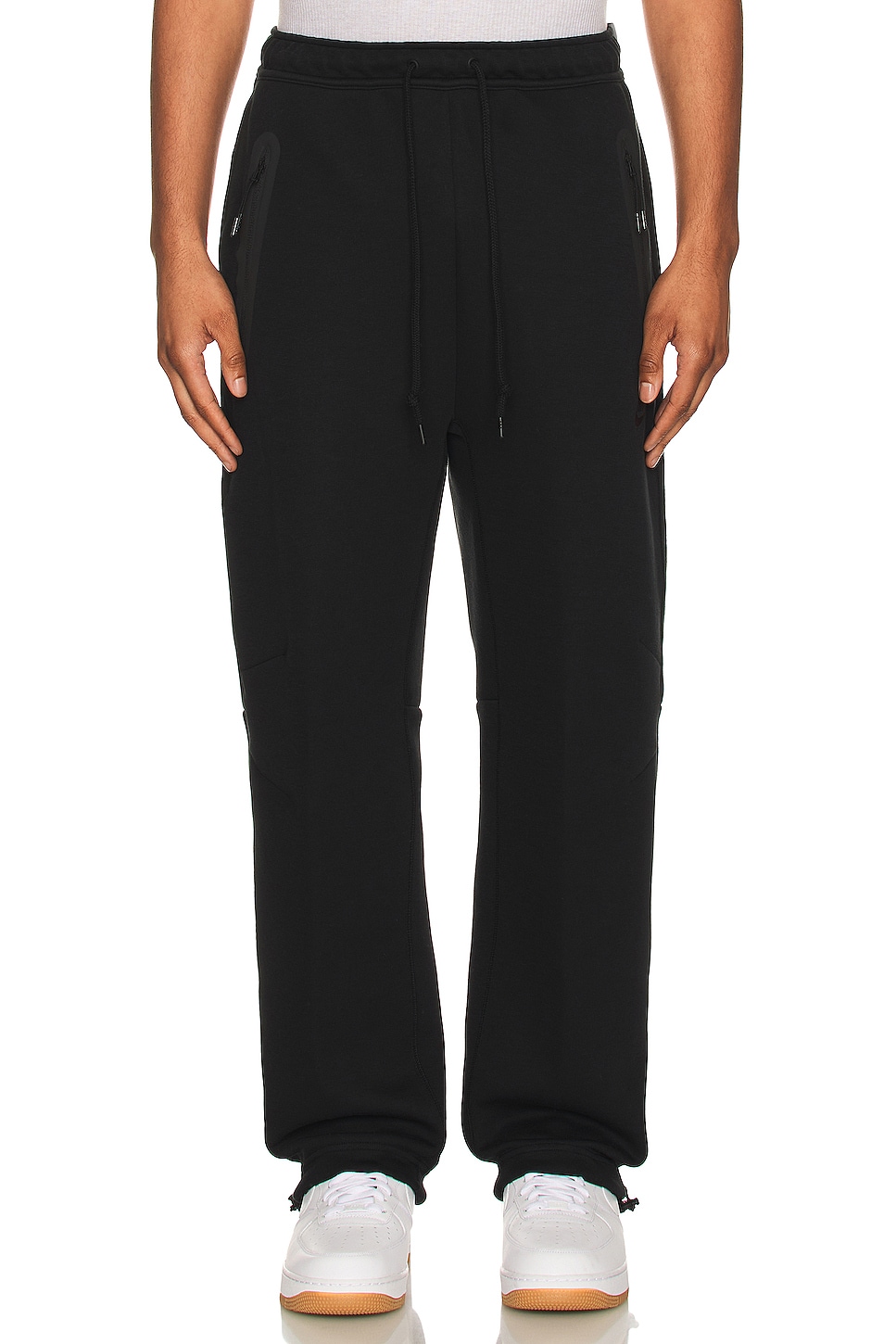 Nike Tech Fleece Open Pants in Black | REVOLVE