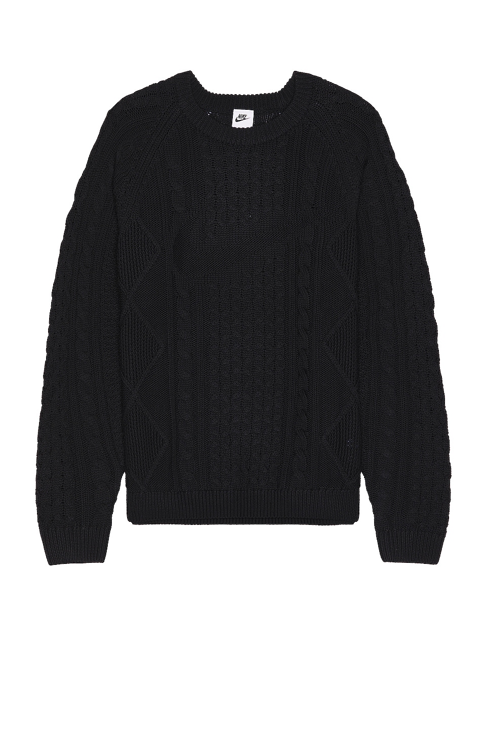 Nike M NL CABLE KNIT SWEATER LS in Black | REVOLVE