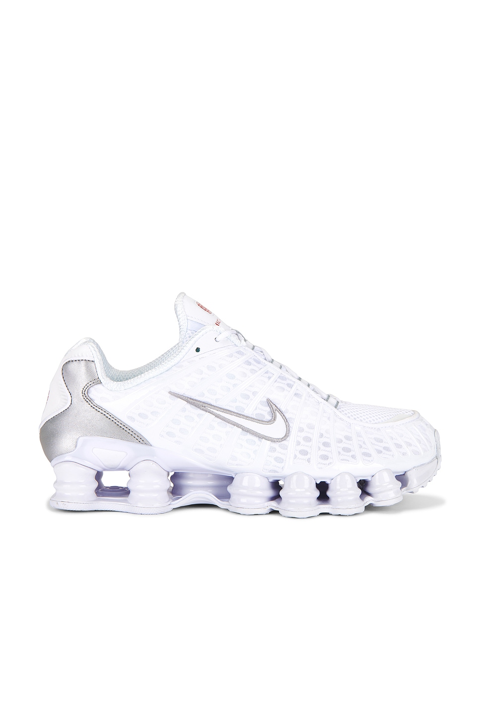 Nike Shox Tl Sneaker in White, White Metallic, Silver, & Max