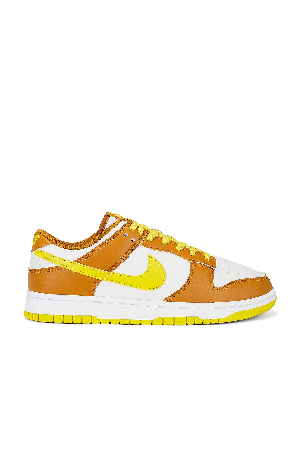 Nike Dunk Low Retro in Summit White, Bright Citron, & Desert Ochre