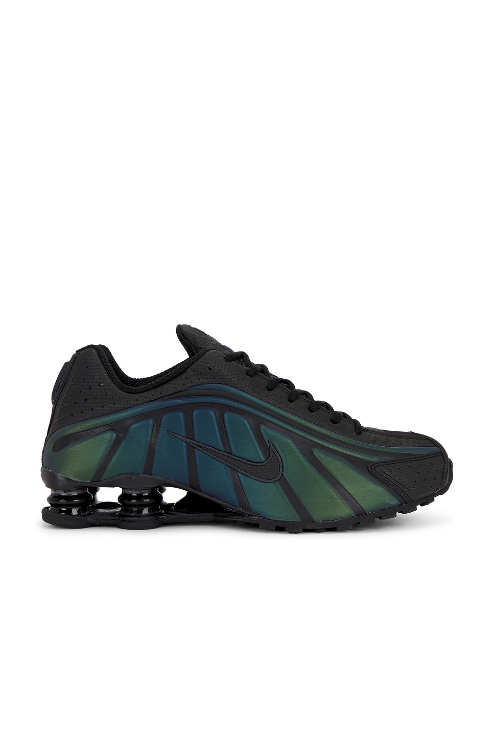 Nike Shox R4 Se in Black, Seaweed, & Light Lemon Twist | REVOLVE