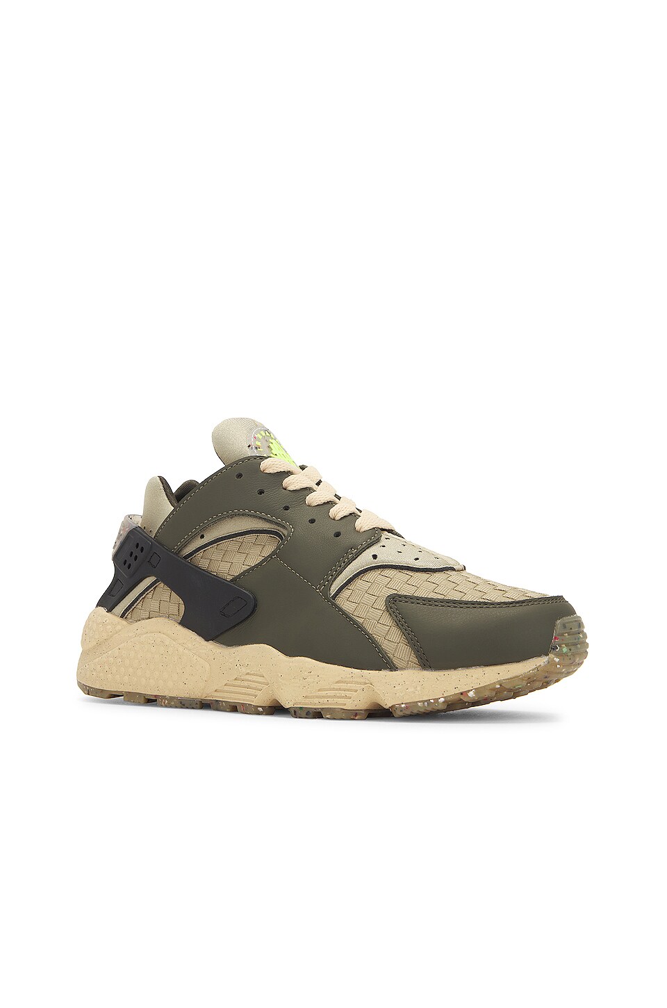 Nike Air Huarache Crater PRM in Cargo Khaki, Limestone, Sesame & Black