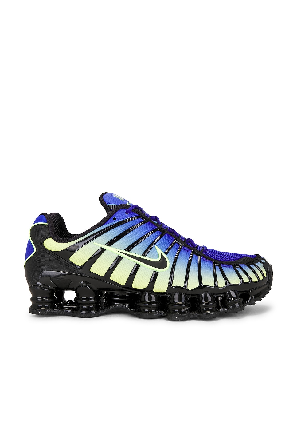 Nike Shox TL Sneaker in Lapis, Black, & Volt Ice | REVOLVE