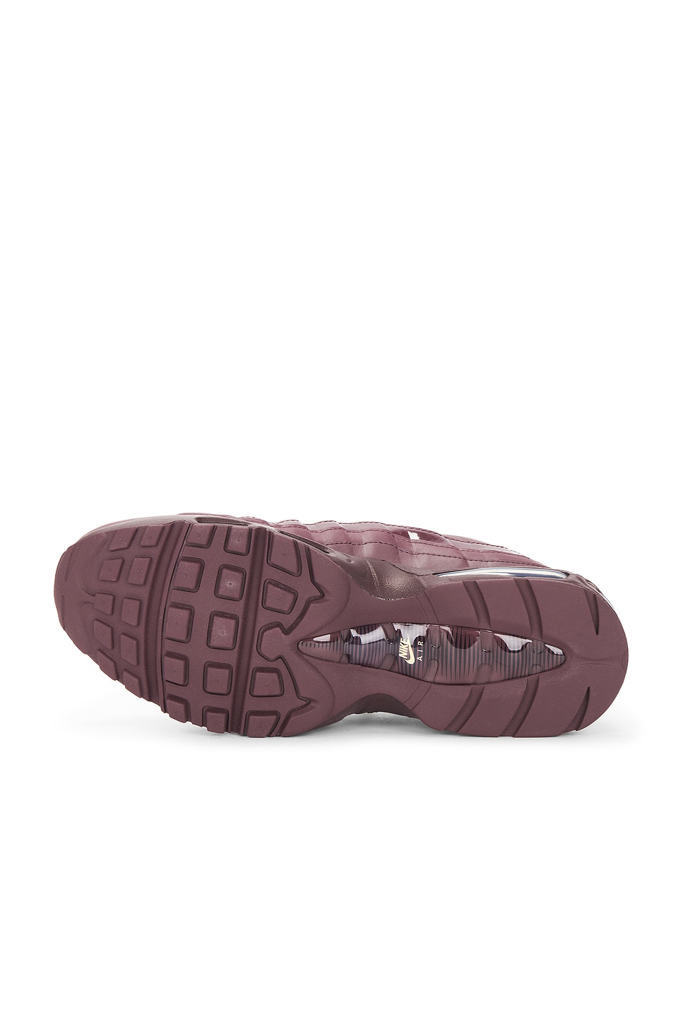 Nike Air Max 95 Sneaker in Burgundy Crush, Metallic Gold, Black