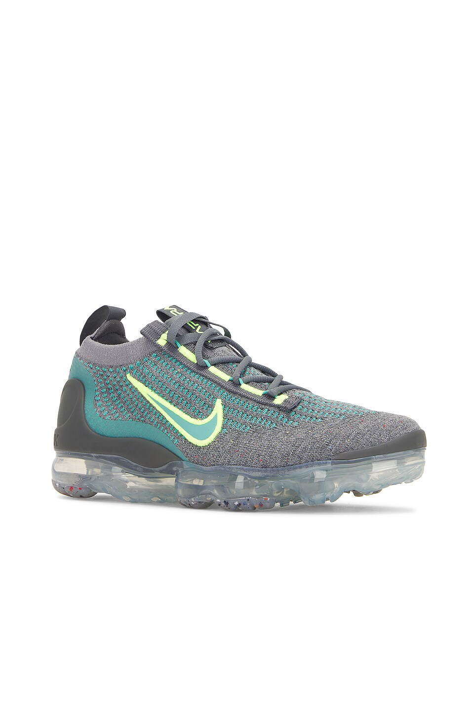 Nike Air Vapormax 2021 FK in Cool Grey, Washed Teal, Iron Grey & Volt