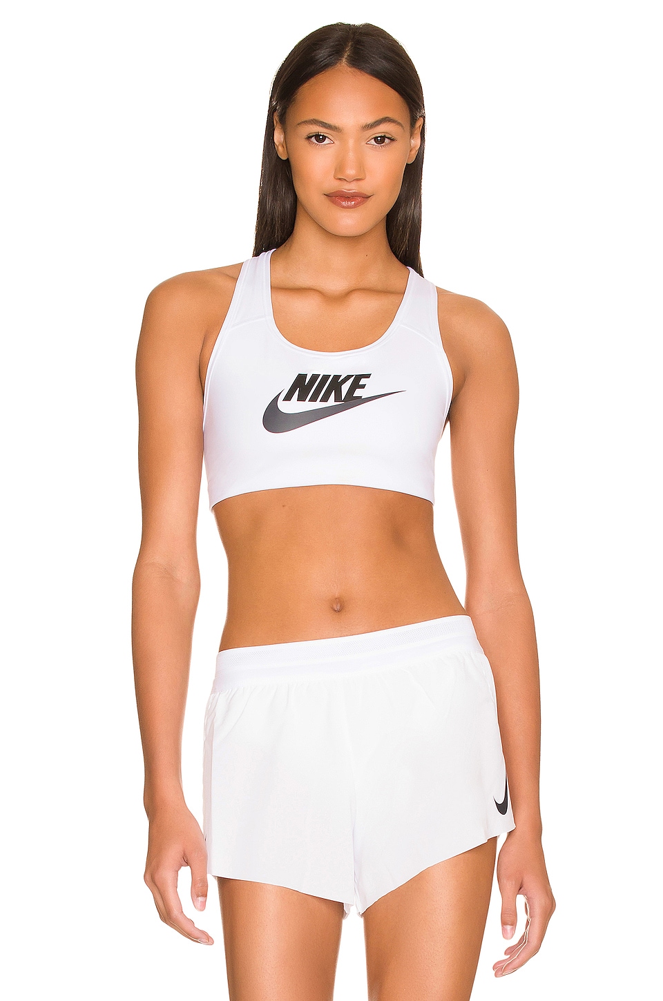 Nike Swoosh Sports Bra in White, Black, & Dark Smoke Grey