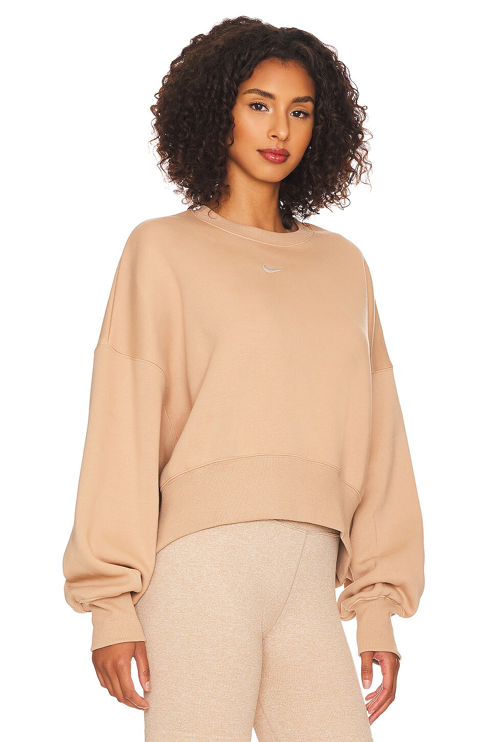 Nike Fleece Crewneck Sweatshirt in Hemp & Sail