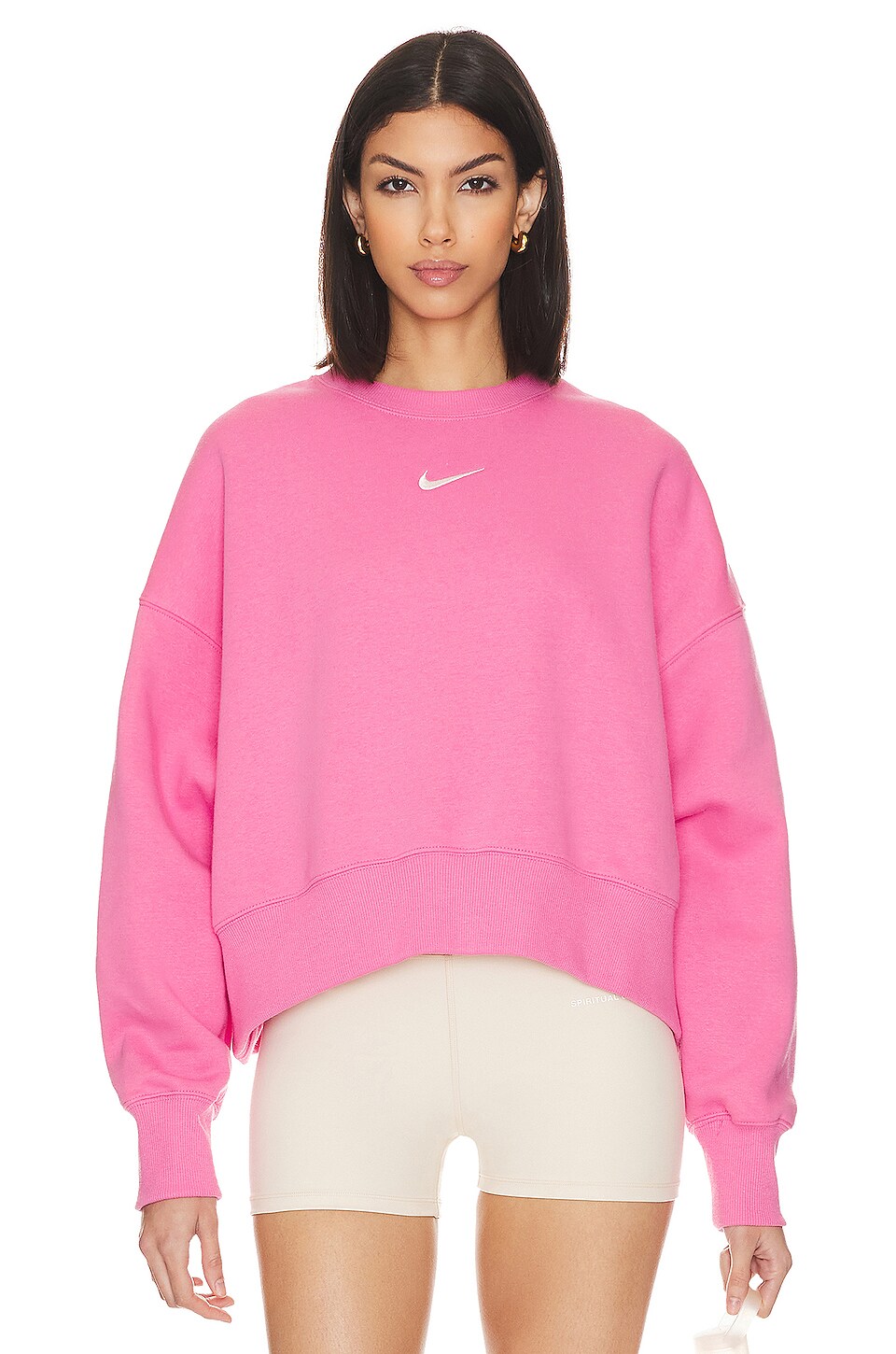 Image 1 of Sportswear Phoenix Fleece Oversized Crewneck Sweatshirt in Pinksicle & Sail