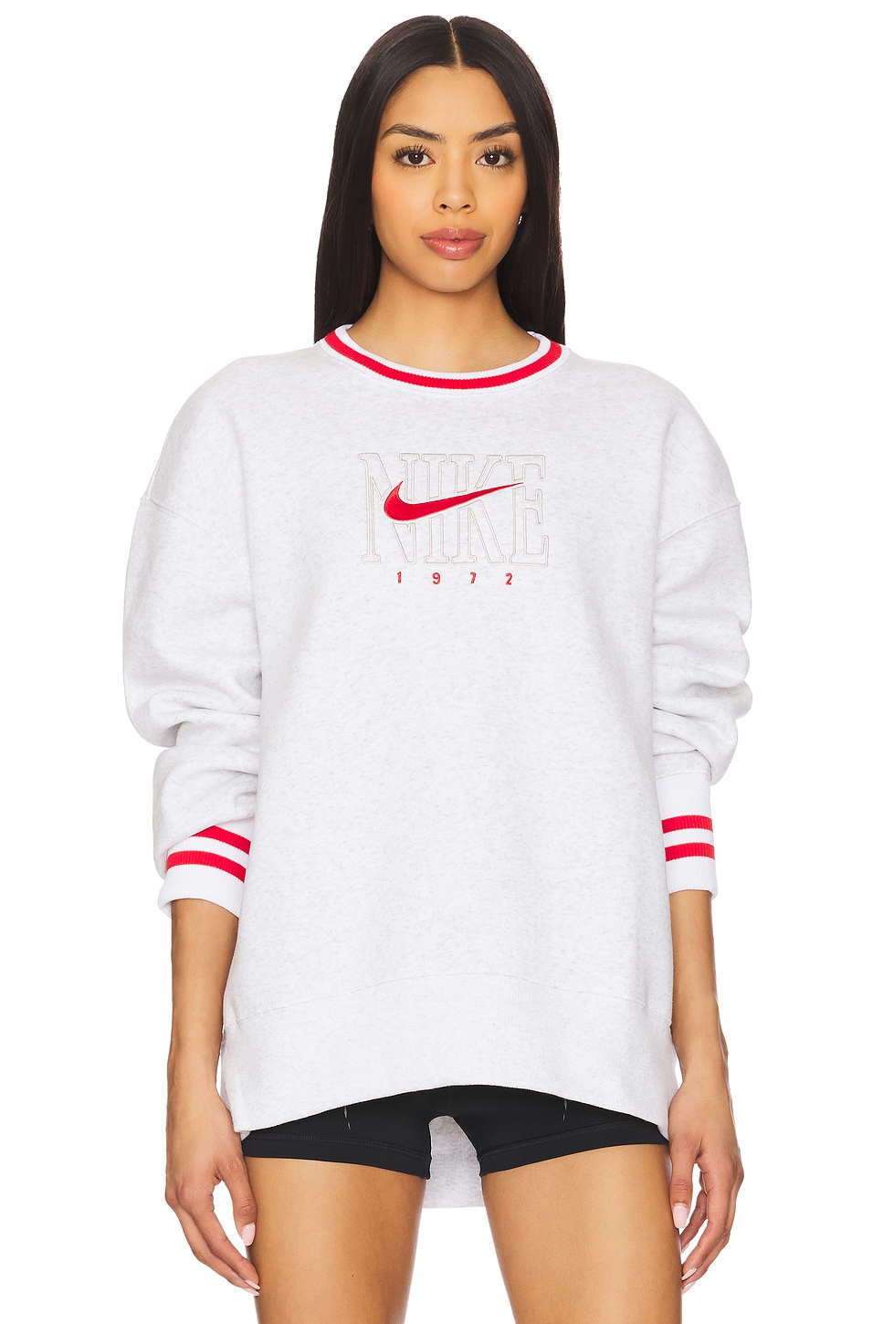 Graphic Oversized Long Crew Neck Sweatshirt
