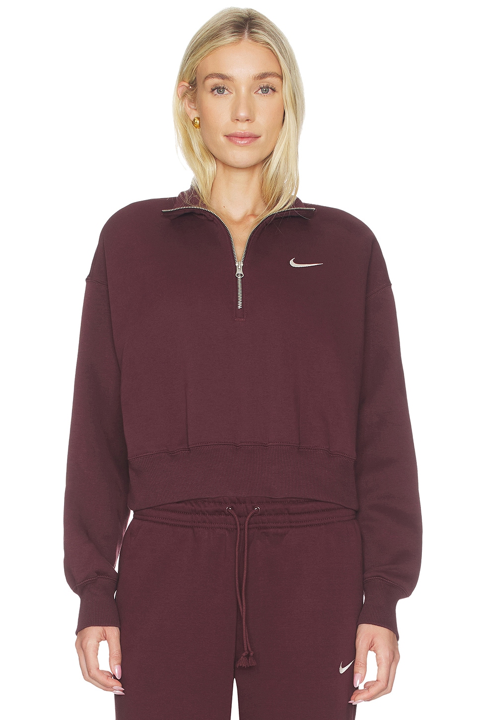 1/2 Zip Cropped Sweatshirt