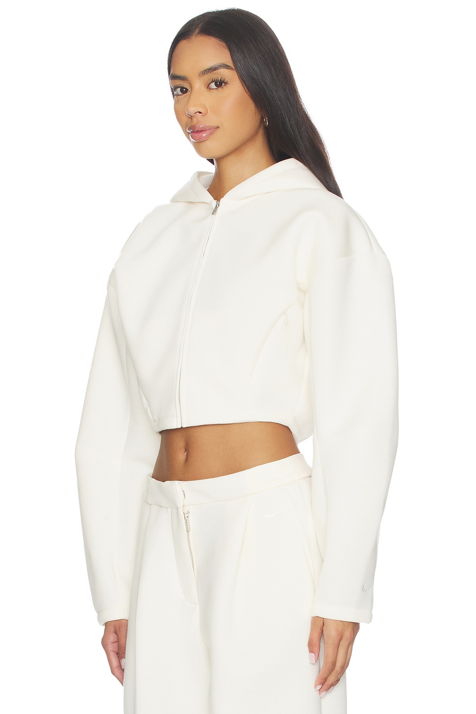 Ivory Running Jacket Nike Full Zip Hooded Jacket in Pale Ivory & Sail | REVOLVE