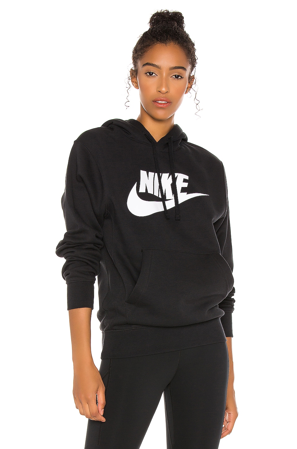 Nike NSW Club Pullover Hoodie in Black & White | REVOLVE