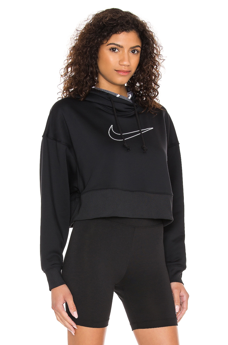 Nike Thermal Crop Sweatshirt in Black & White | REVOLVE