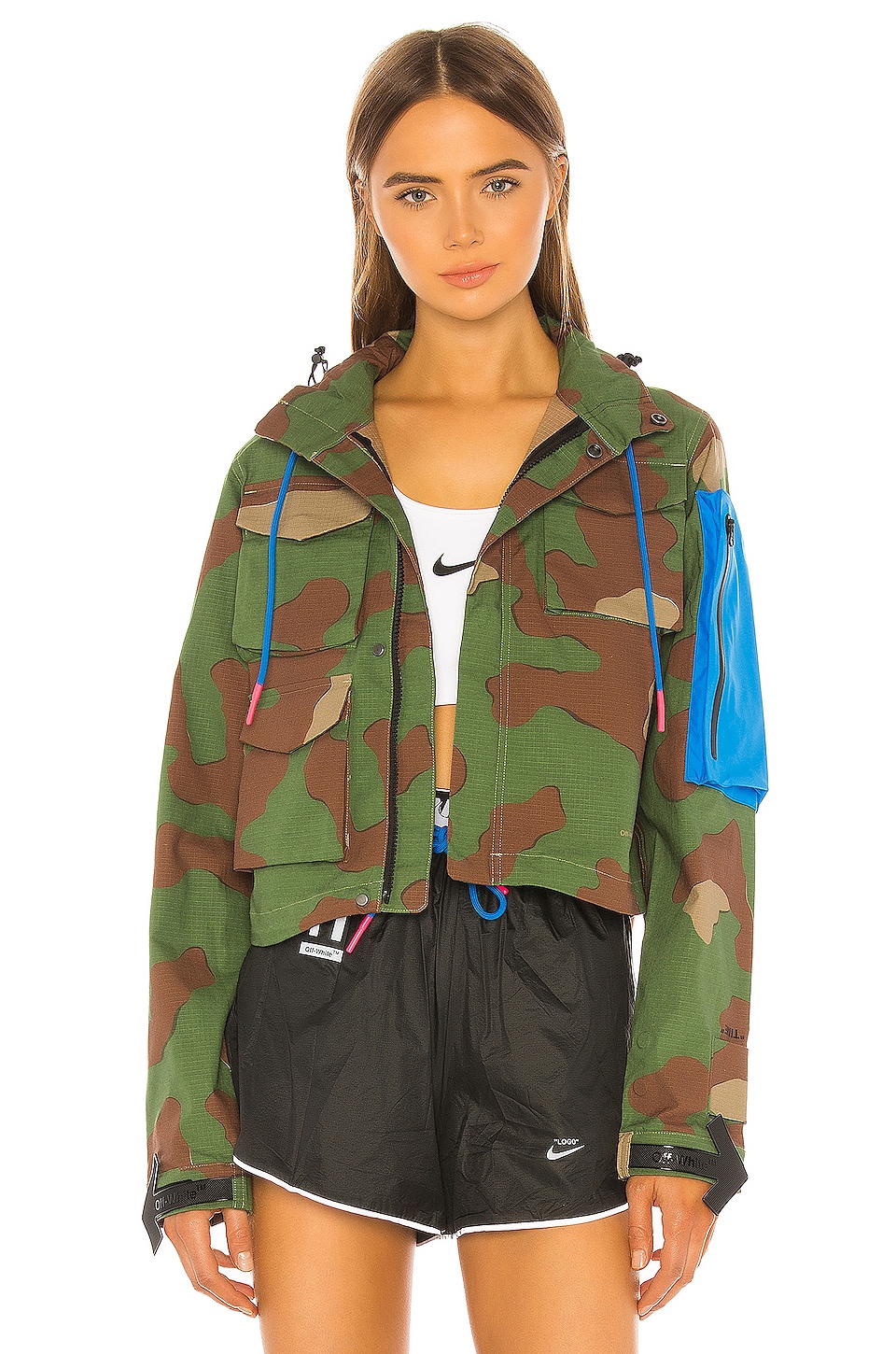 x OFF-WHITE NRG Jacket #27 AOP 2 in Palm Green | REVOLVE