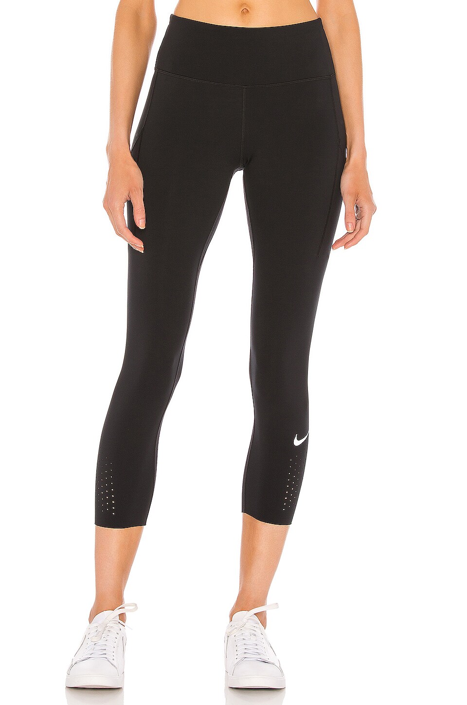 Nike Nk Epic Lux Crop Legging In Black And Reflective Silver Revolve 7111