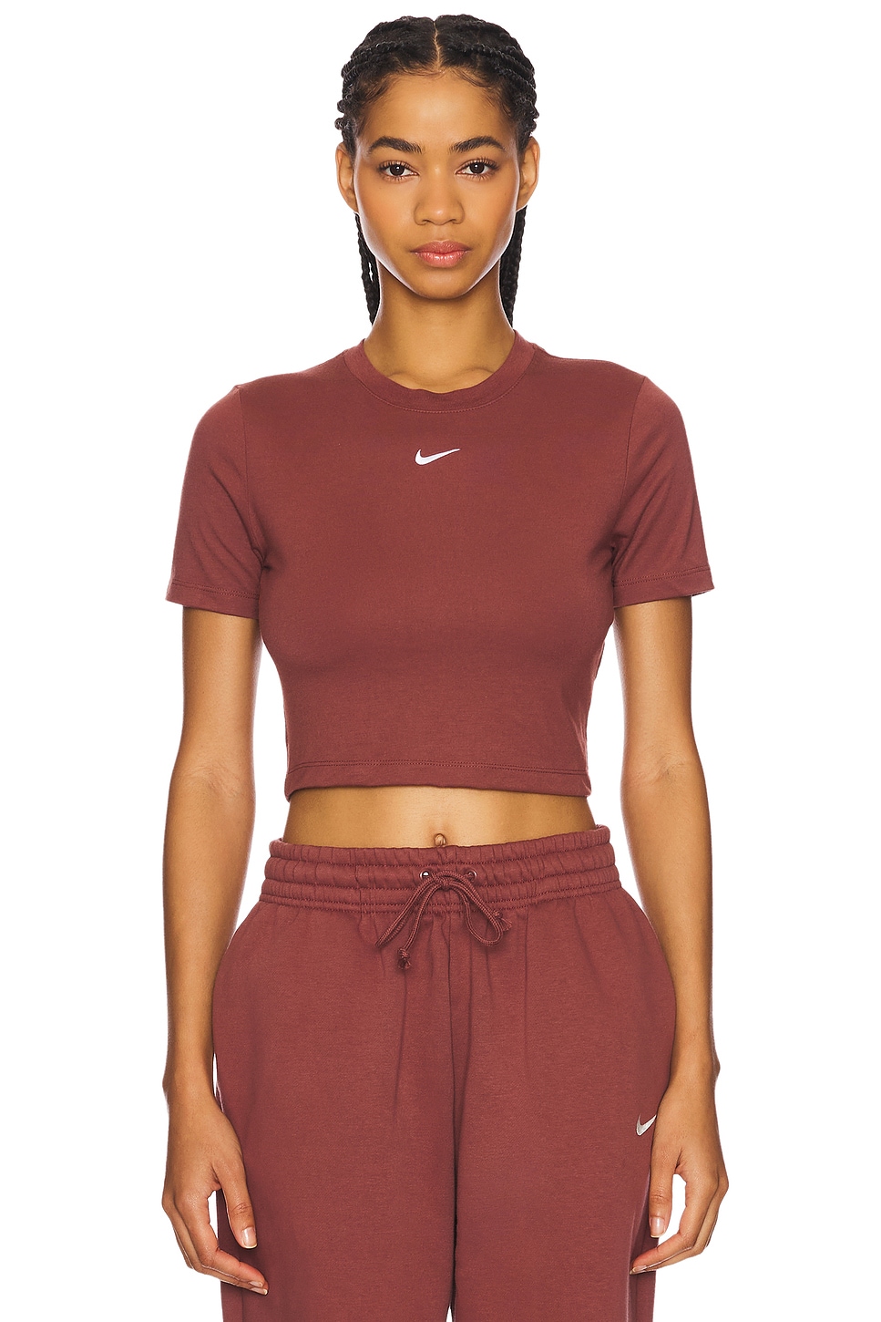 Nike crop top red on sale