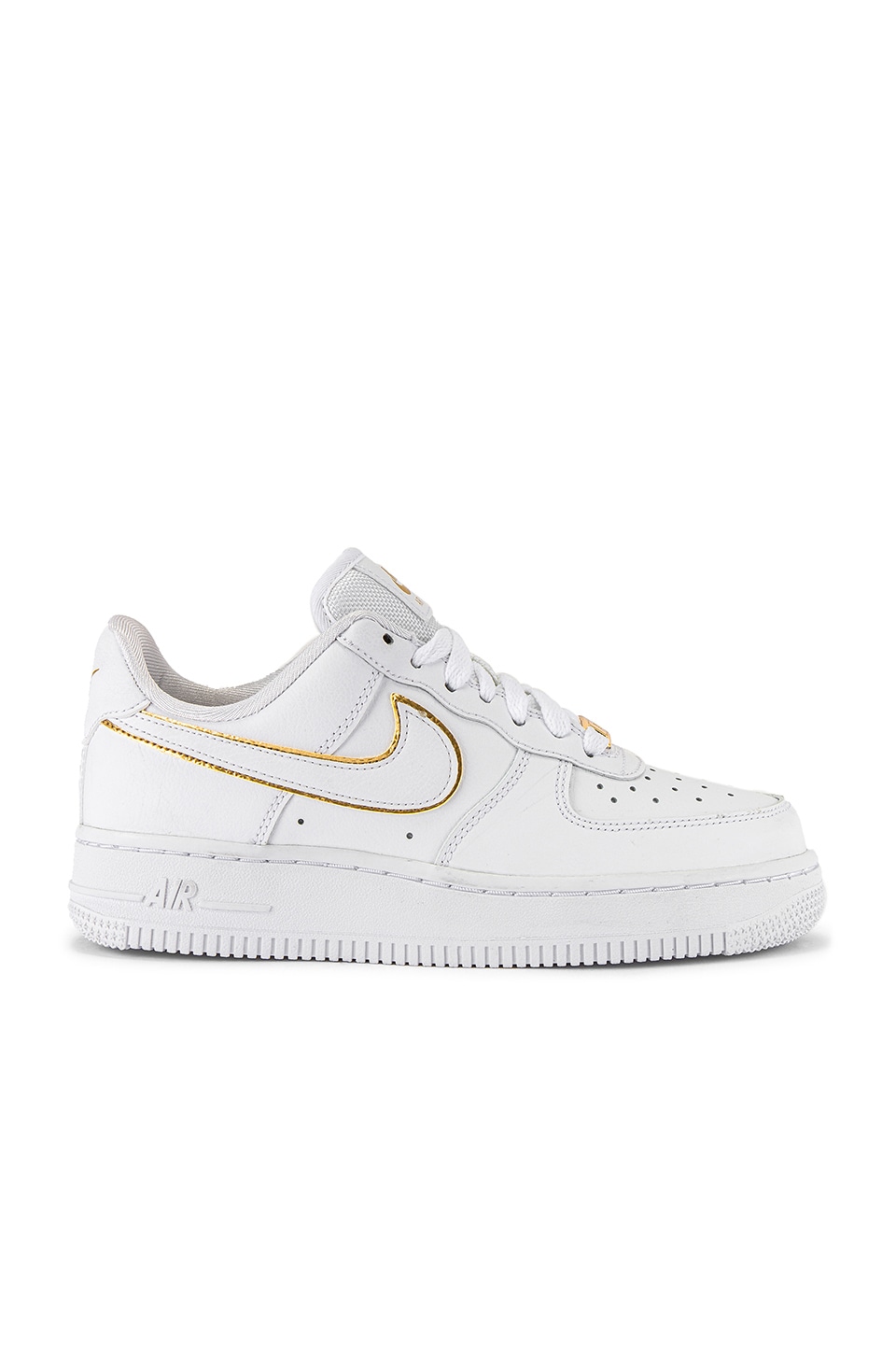 Nike Air Force 1 '07 Sneaker in White & Metallic Gold | REVOLVE