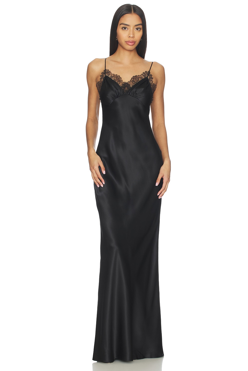 green silk off the shoulder dress The Sei