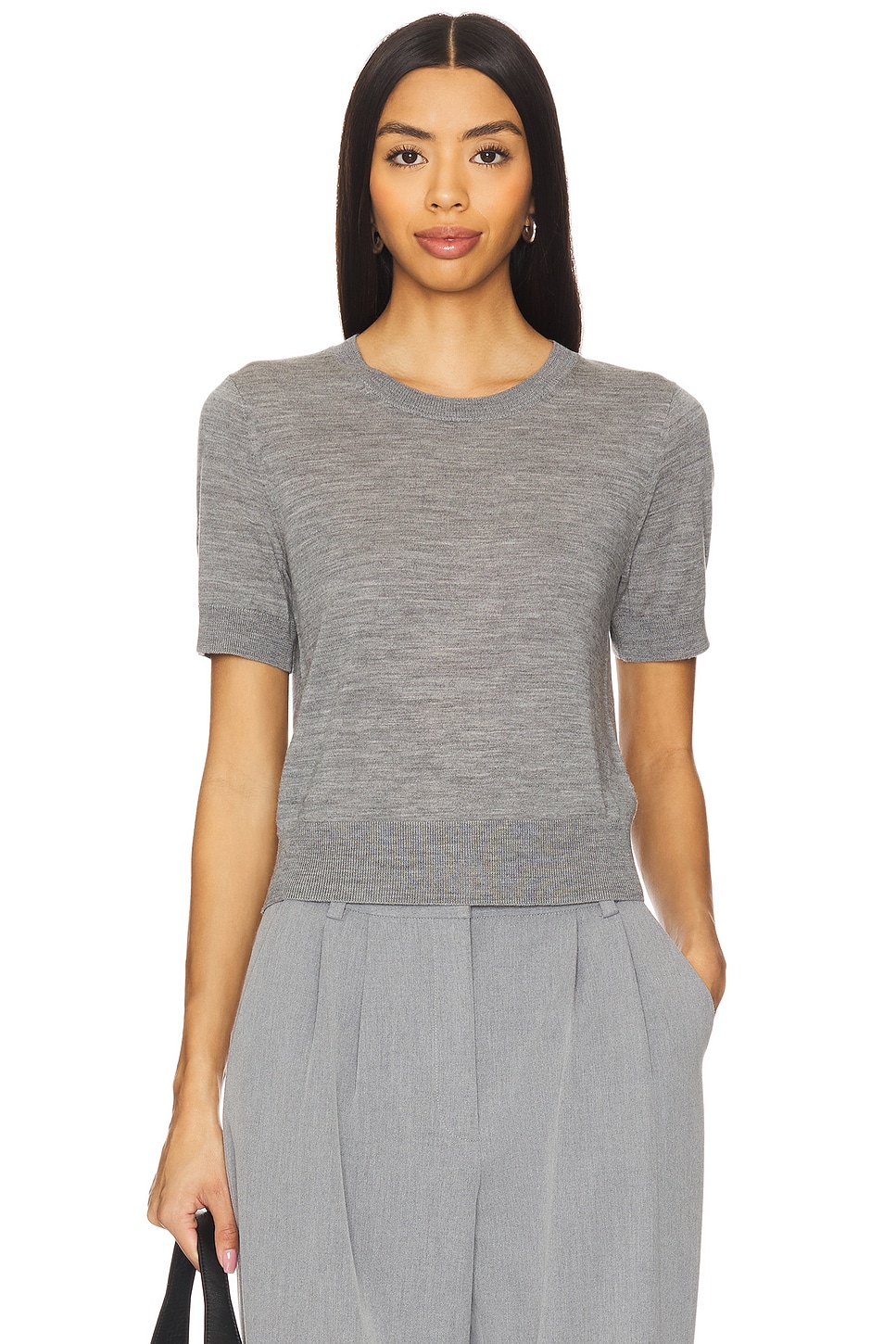 NILI LOTAN Leilani Sweater in Medium Grey Melange | REVOLVE