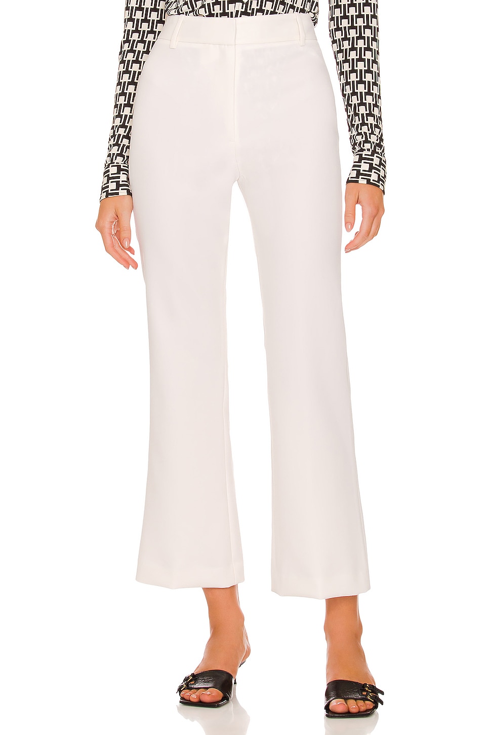 NILI LOTAN Cropped Corette Pant in White | REVOLVE