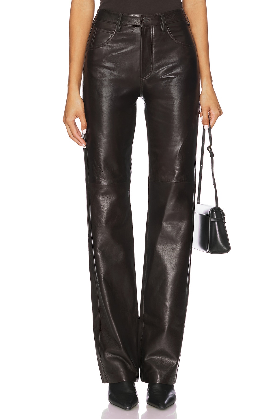 NILI LOTAN Joan Leather Pant in Espresso | REVOLVE
