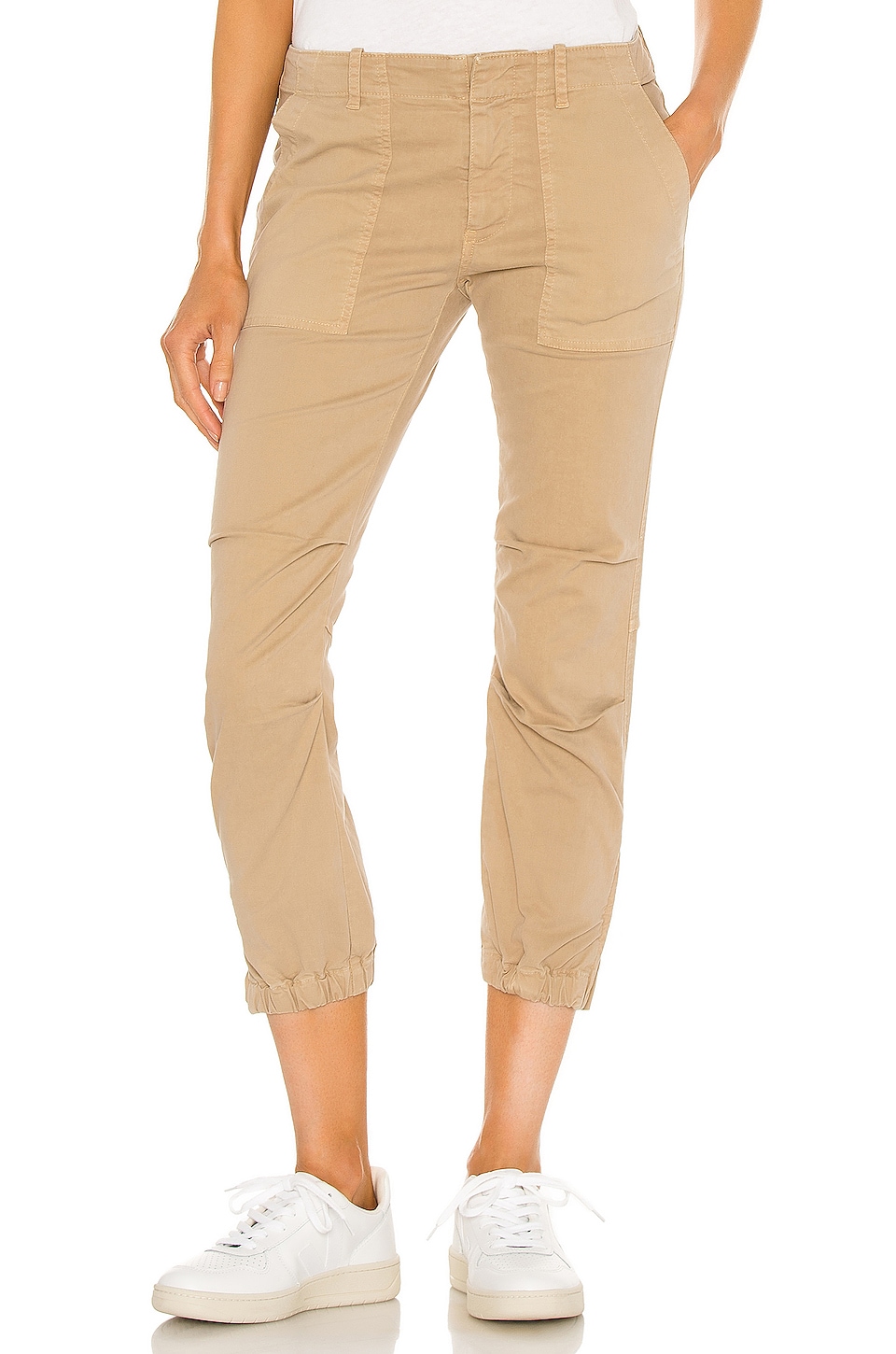 NILI LOTAN Cropped French Military Pant in Desert Sand | REVOLVE