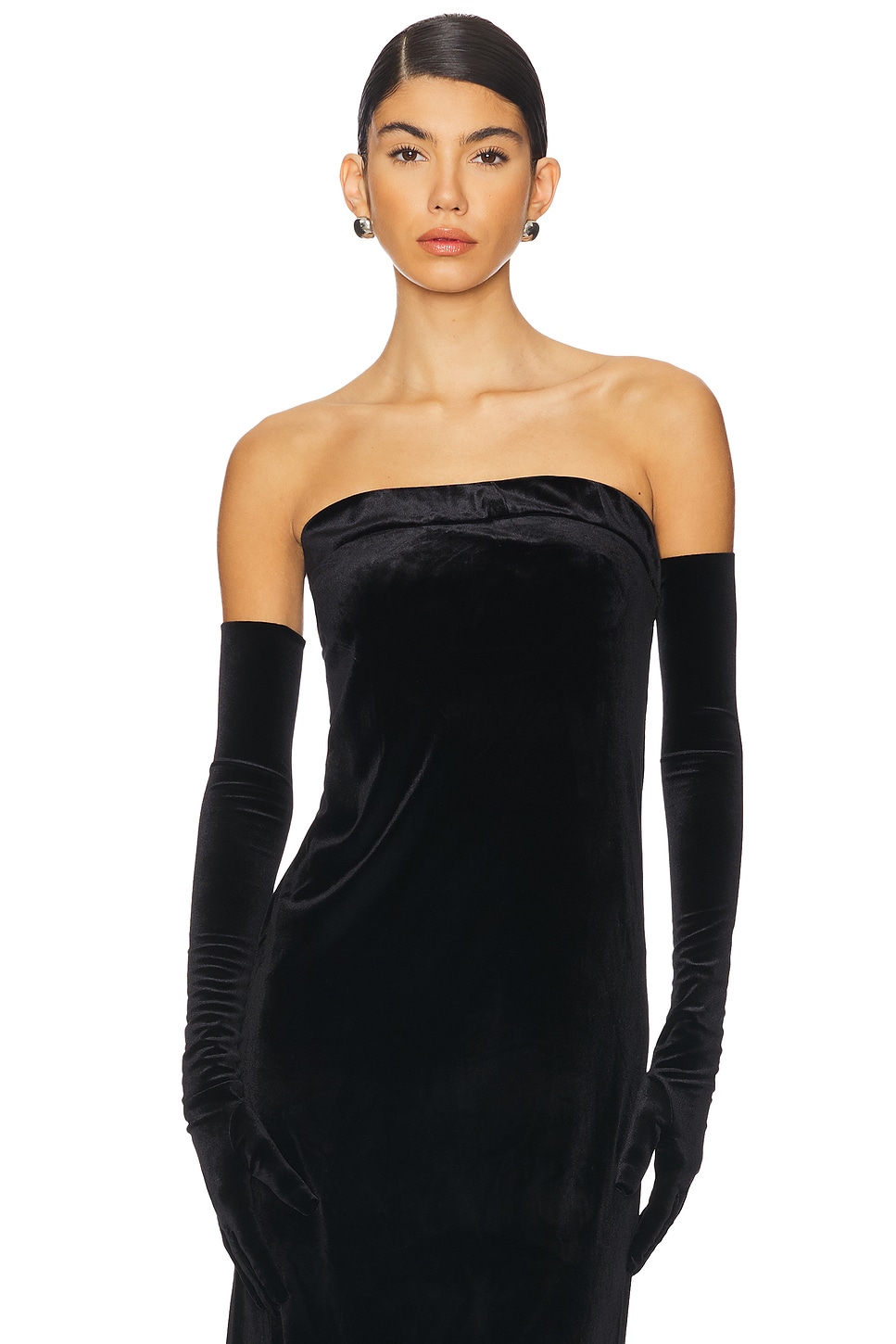 Norma Kamali Velvet Long Gloves in Black | REVOLVE Norma Kamali Velvet Long Gloves in Black | REVOLVE
