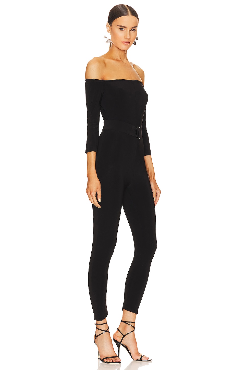 Norma Kamali Off Shoulder Catsuit in Black