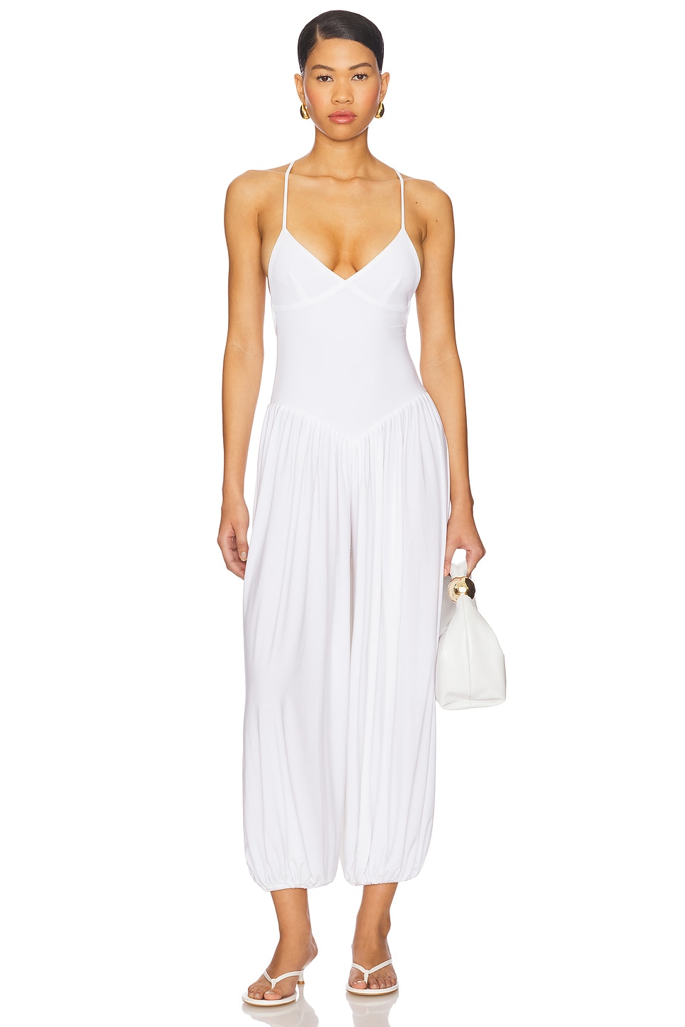 スーリー♡ギンガムセットアップ120 Norma Kamali Kenny Jumpsuit in Snow White | REVOLVE