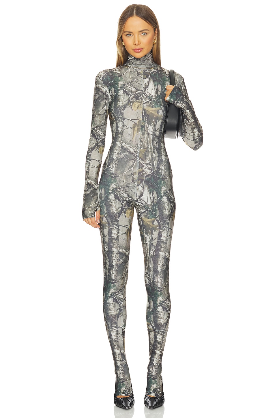 Norma Kamali Long Sleeve Slim Fit Turtleneck Catsuit