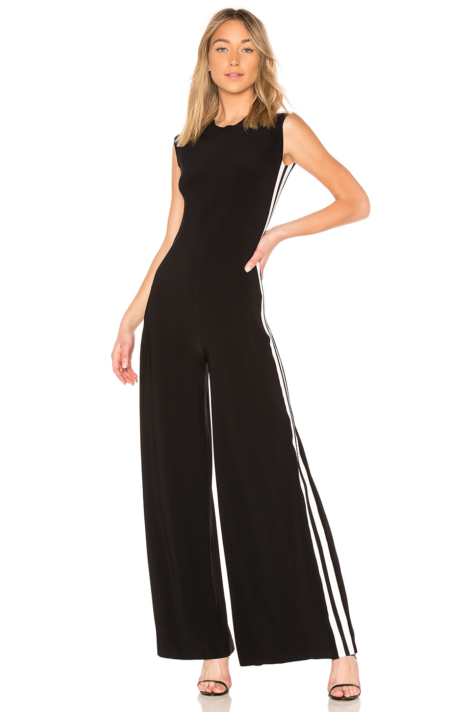 Norma kamali side stripe jumpsuit Clearance
