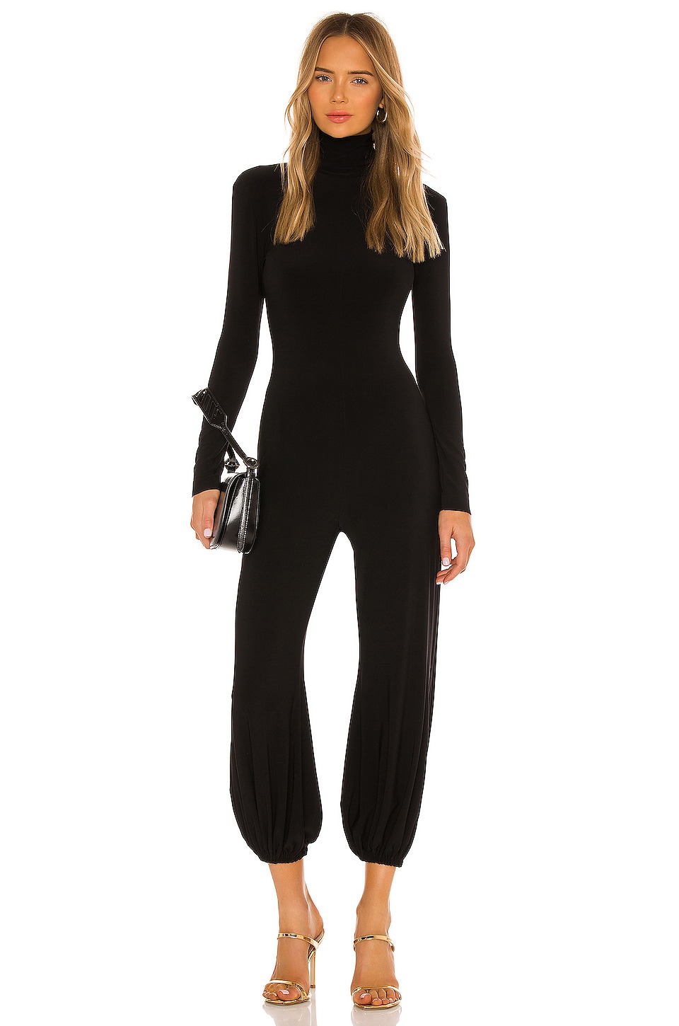 Norma Kamali Turtleneck Jog Jumpsuit in Black
