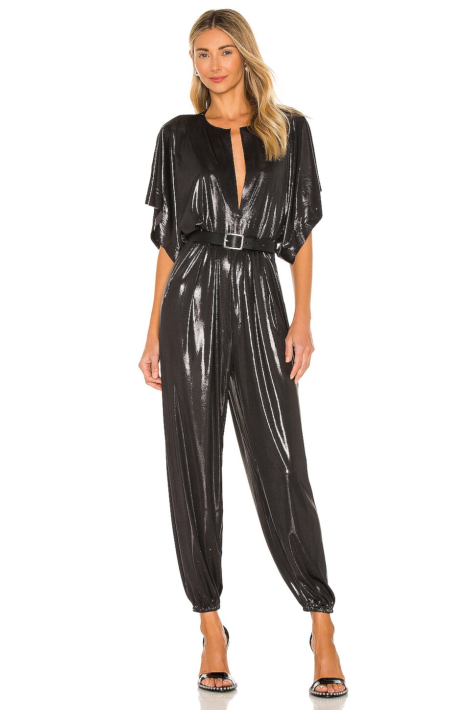 Norma Kamali Rectangle Jog Jumpsuit in Dark Silver | REVOLVE