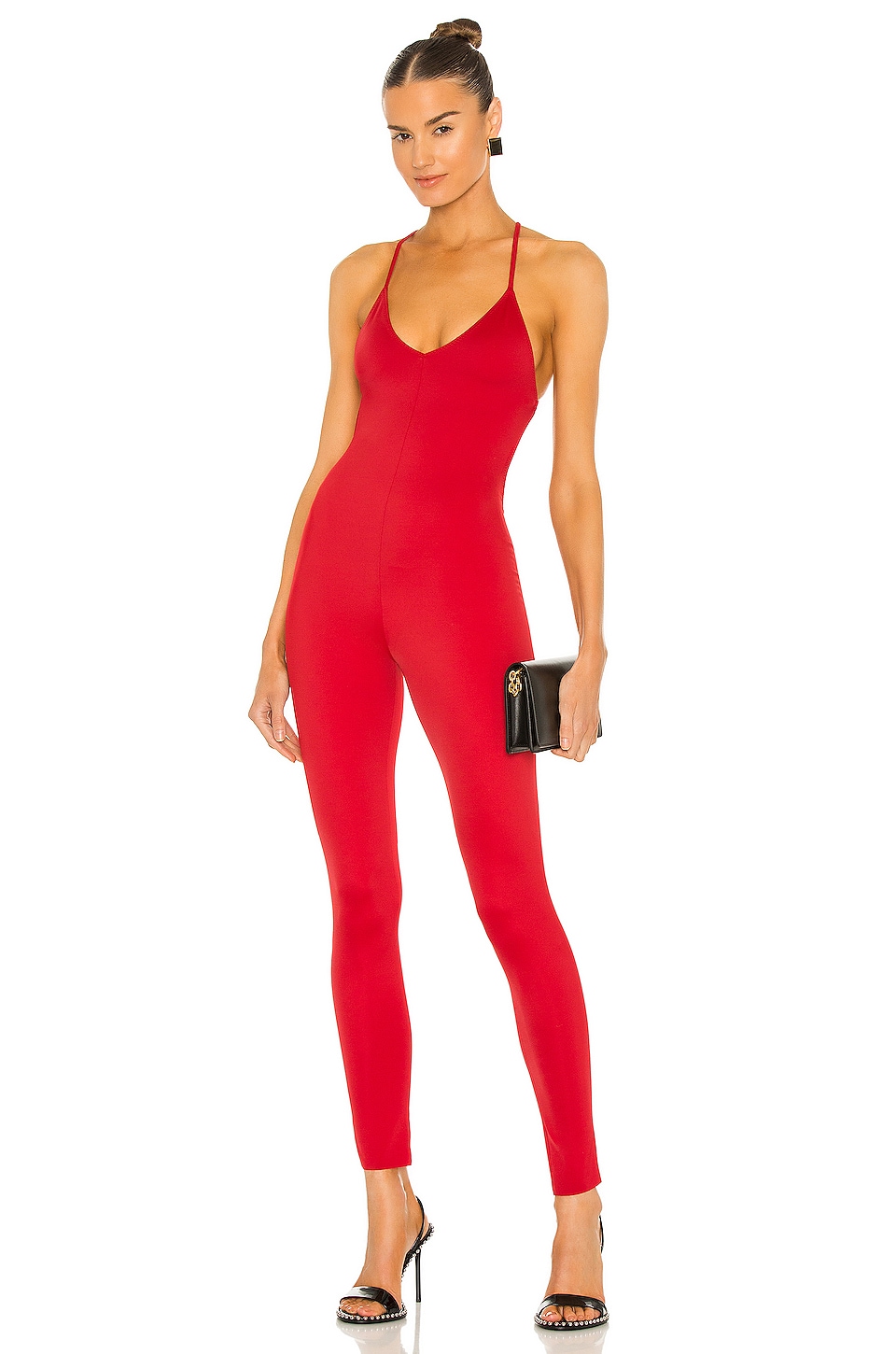 Norma Kamali x REVOLVE Low Back Fara Slip Catsuit in Red