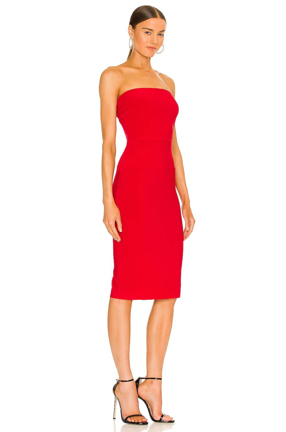 Norma Kamali X Revolve Strapless Dress To Knee Dress In Red | ModeSens