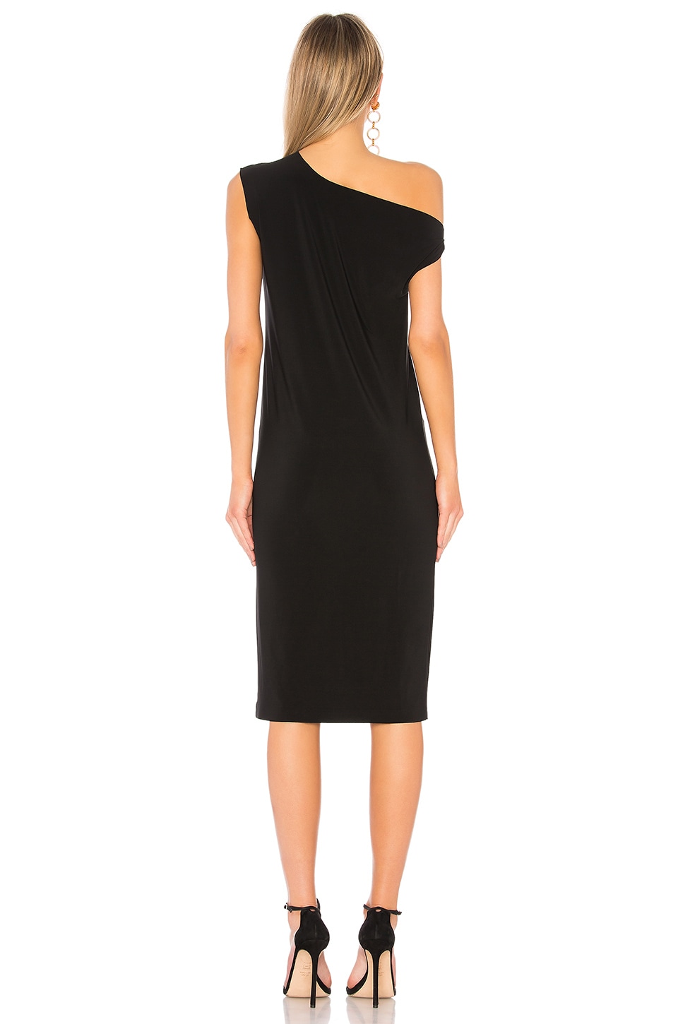 Norma Kamali Drop Shoulder Sleeveless Dress in Black | REVOLVE