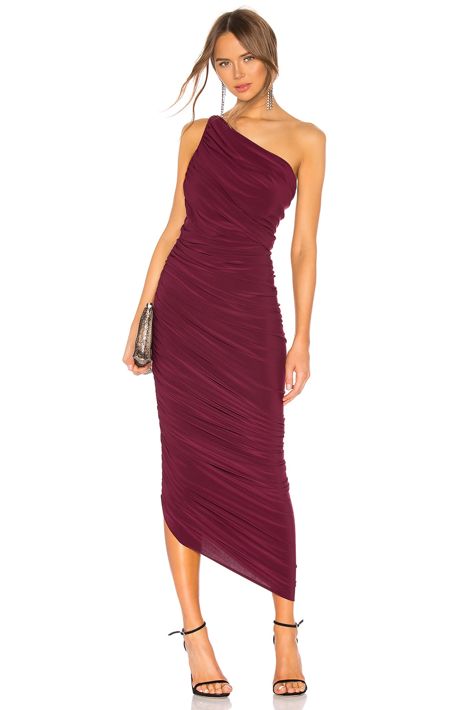 Norma Kamali Diana Gown in Plum